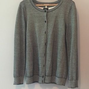 🌎🌎🌎 Talbots Charming Cardigan navy w/ metallic, EUC, L